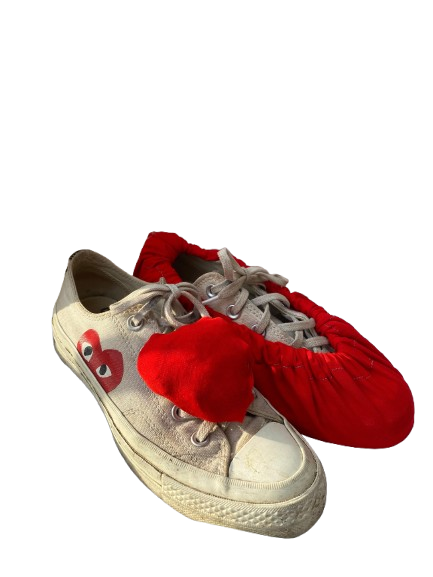 Fabric shoe sleeves to explore the concept of hosting and guesting (MoT)